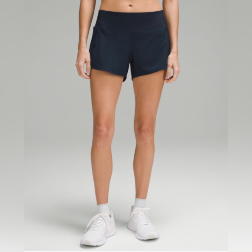 Like New Lululemon Speed Up Short Long 4” Navy